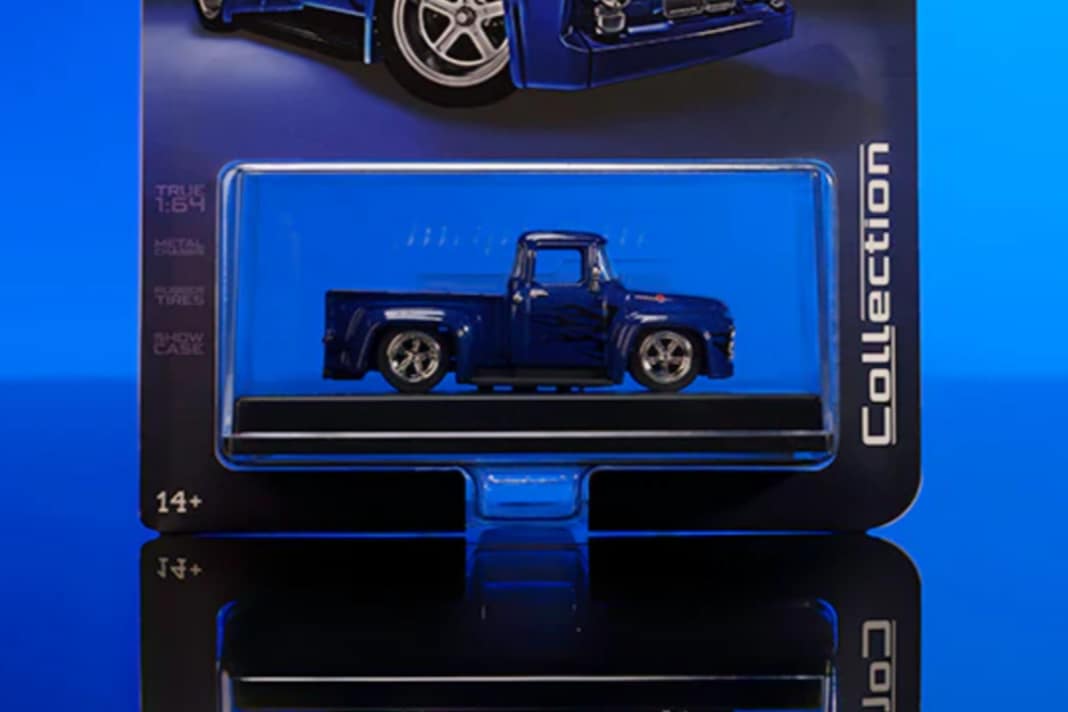 So gehört sich das: Majorette spendiert seinen furios lackiertes Pick-up-Modell aus Die-Cast eine wertige Display-Box. ] Foto: Majorette