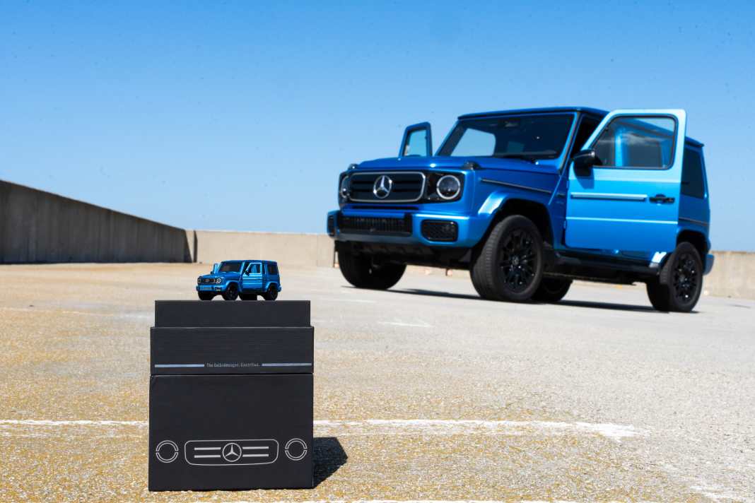 Matchbox setzt bei seinem Modell des Mercedes-Benz G 580 auf EQ-Technology und verbessert damit die Nachhaltigkeit der 1:64-Miniatur