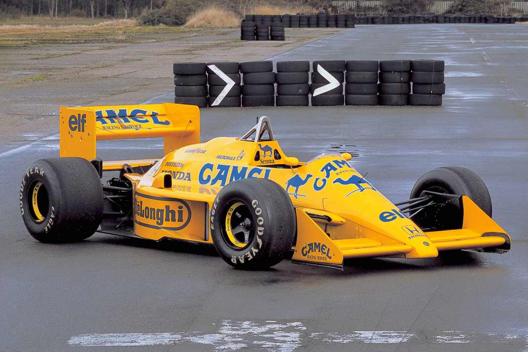 Das Original des Lotus 99T von Senna trug 1987 den gelben Camel-Look