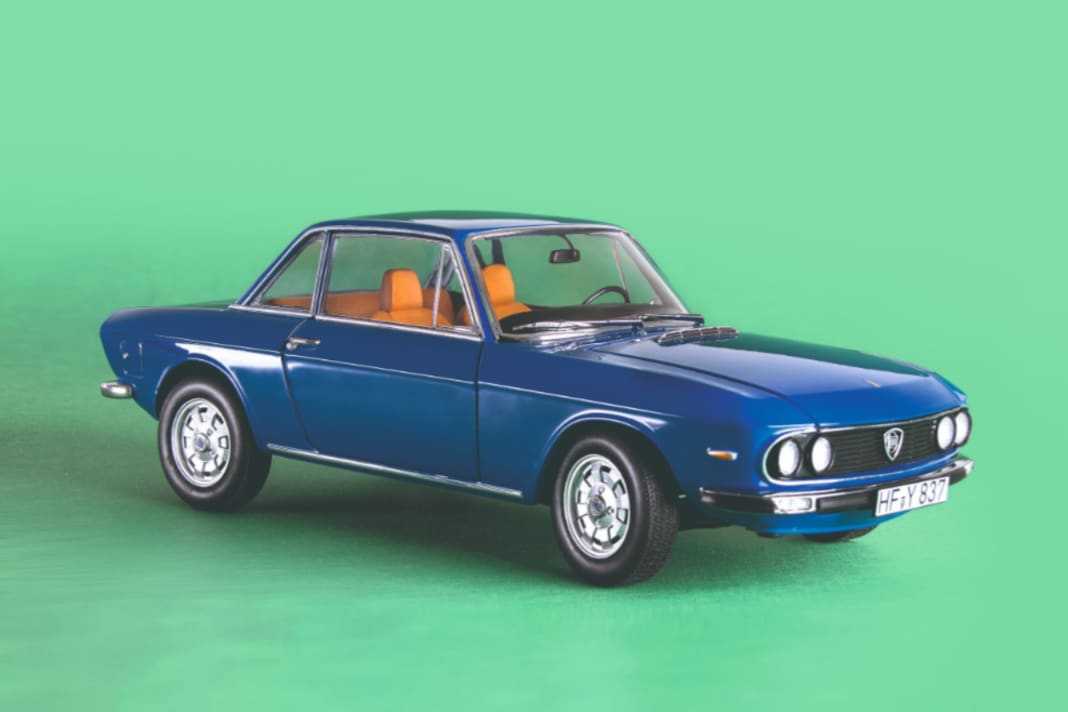 Die unverwechselbare elegante Linie des Lancia Fulvia 1.3 trifft die 1:18-Miniatur aus Die Cast von Norev mit geradezu charmanter Stilsicherheit