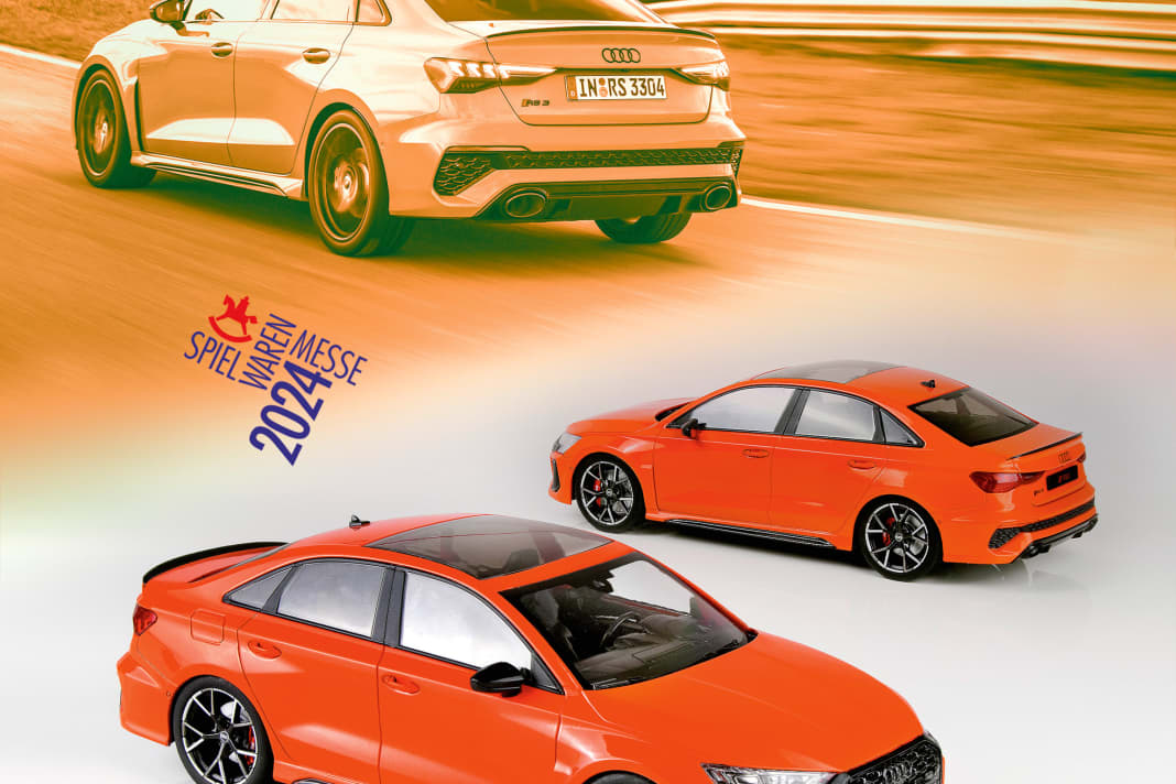 Von wegen „Limousinen sind immer biederbrav“. Der Audi RS3 und das passende 1:18- Modell von MCG aus Zinkdruckguss beweisen sehr überzeugend das Gegenteil dieser These