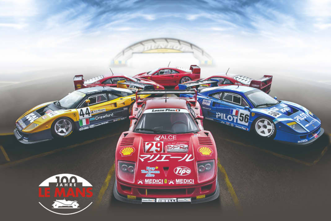 Er wurde zwar für Le Mans gebaut, doch dieser spezielle Ferrari F40 fuhr auch woanders. Das beweisen sogar die Varianten von Tecnomodel in 1:18.
