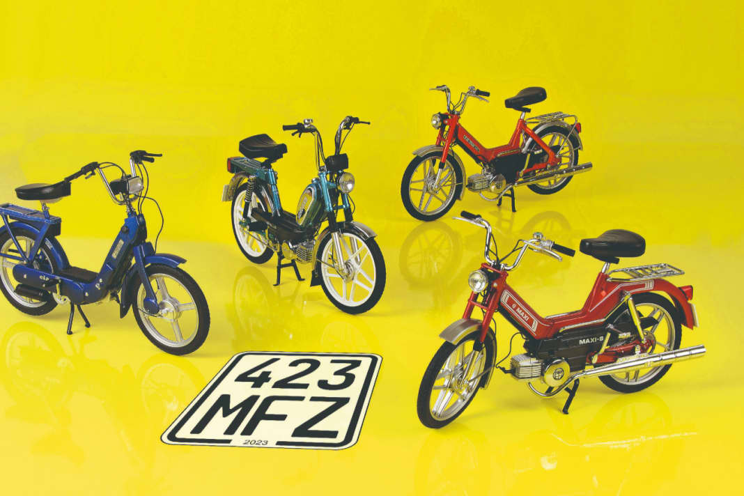 Hercules, Puch und Piaggio – für den Start seiner Mofa-Serie hat sich KK-Scale Prachtexemplare in 1:10 ausgesucht