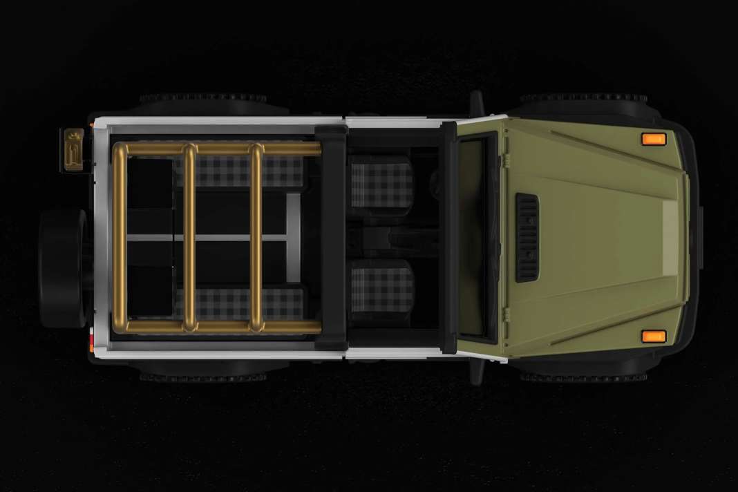 Dank abnehmbarem Hardtop lässt sich das vom Modelabel Moncler inspirierte 1:64-Interieur der G-Klasse in allen Feinheiten bewundern ] Foto: Werk
