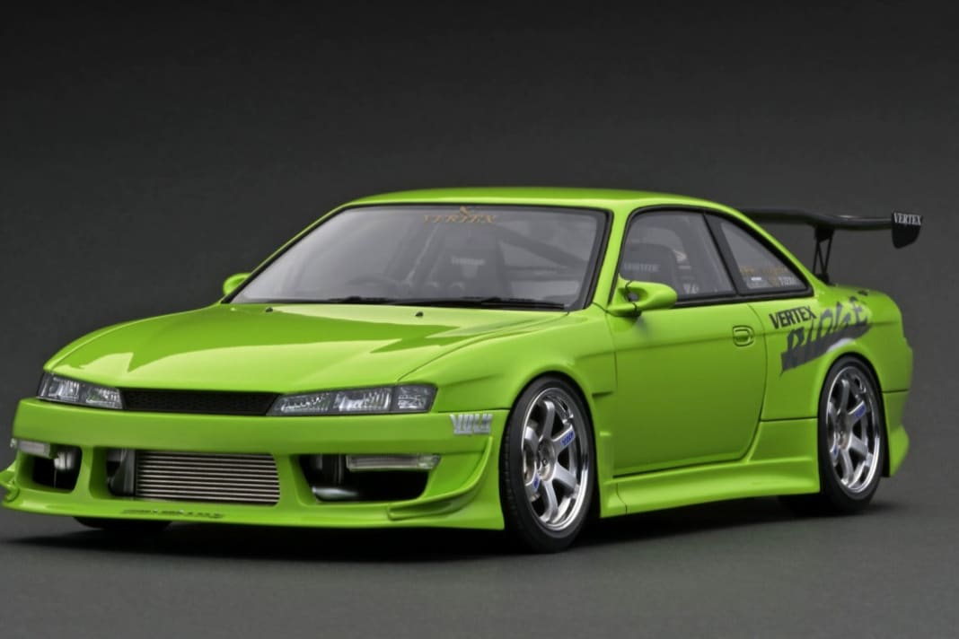 Die zweite 1:18-Version von Ignition Model zeichnet in 1:18 eine Nissan Silvia S14 im Vertex-Tuning nach