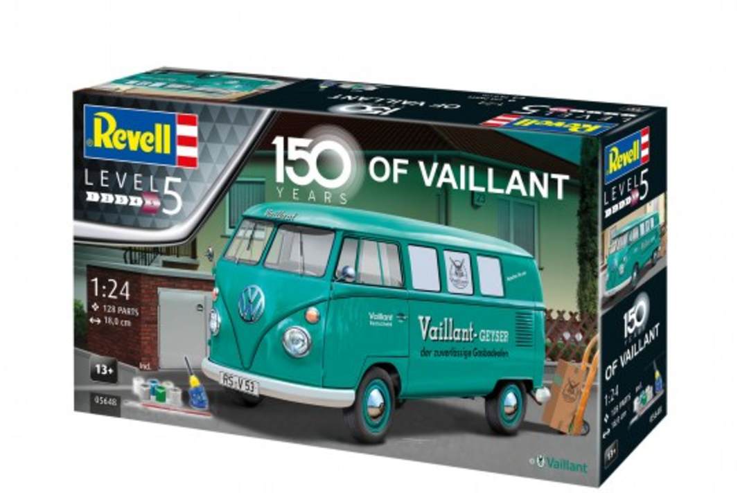 Der "Vaillant"-Bulli kommt als Geschenkset mit Pinsel, Farben und passendem Klebstoff