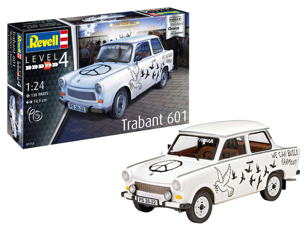 Das “Builder´s-Choice”-Modell von Revell für 2022 ist ein Trabbi-Bausatz in 1:24