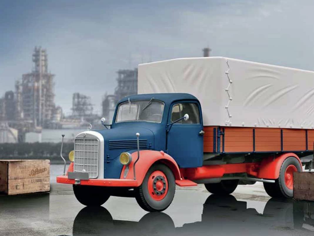 ’50 Mercedes-Benz L 3500 von Schuco in 1:18 - Schwaben-Blitz