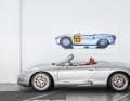 Weltpremiere in Amerika: Der Porsche-Designer Grant Larson – heute Direktor für Sonderprojekte – entwickelt 1992 die im Januar 1993 auf der NAIAS in Detroit präsentierte Boxster-Studie. Im Bild dahinter: der 550-1500 RS Spyder.