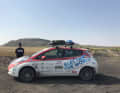 Chris und Julie Ramsey überquerten 2017 in Ulan-Ude die Ziellinie der Mongol Rally mit einem umgebauten Nissan LEAF.