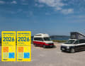 Platz 1 für den California in der Kategorie „Kompakte Campingbusse“, Platz 2 für den Grand California in der Kategorie „Camper mit Bad"