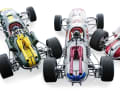 Der grüne Lotus gewann mit Jim Clark im Jahr 1965 die Indy 500. Auch die anderen 1:18er sind Oval-Racer en miniature.