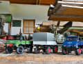 Die drei Unimog 406 von Schuco als Die- Cast-Modelle in 1:18 unterscheiden sich originalgetreu in vielen verschiedenen Details