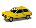 Dass auch Kleinwagen, durchaus luxuriös daherkommen können, beweist dieser Ford Fiesta Mk 1 als 1.1. und Ghia in Signal-Yellow von Corgi in 1:43