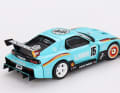 Der Bodykit des 1:64-Modells des Mazda RX-7 ist extrem tiefergelegt und in Türkis lackiert ]Foto: Werk