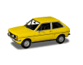 Bereits länger im Programm der Vanguards in 1:43 ist der erste Ford Fiesta. Hier als edler Ghia 1.1 in Signal Yellow, aufgehübscht mit Leichtmetallfelgen. ] Foto: Werk