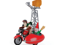 In der zweiten Variante des Gespanns aus der Filmserie sitzt der Smart-Gnom Norbot im bootsförmigen Beiwagen und es gibt einen Radarturm als Zubehör dazu ] Foto: Corgi