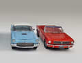 Chrysler 300C, Ford Thunderbolt Super Stock Drag Car, T-Bird und Mustang (von links) glänzen in 1:18 mit Top-Finessen