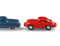 Der unverglaste und der aktuelle 356er als Coupé Nase an Nase