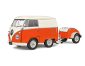 Damit der Kool Kombi aus Die Cast nicht ganz so kurz wird, hängen die Franzosen einen Einachs- Anhänger dran