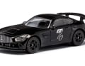 In elegantem Schwarz rollt der Mercedes-AMG GT4 vor