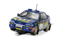 Der neue Scalextric-Subaru zeigt auf der Schitzpiste jede Menge Drift-Talent