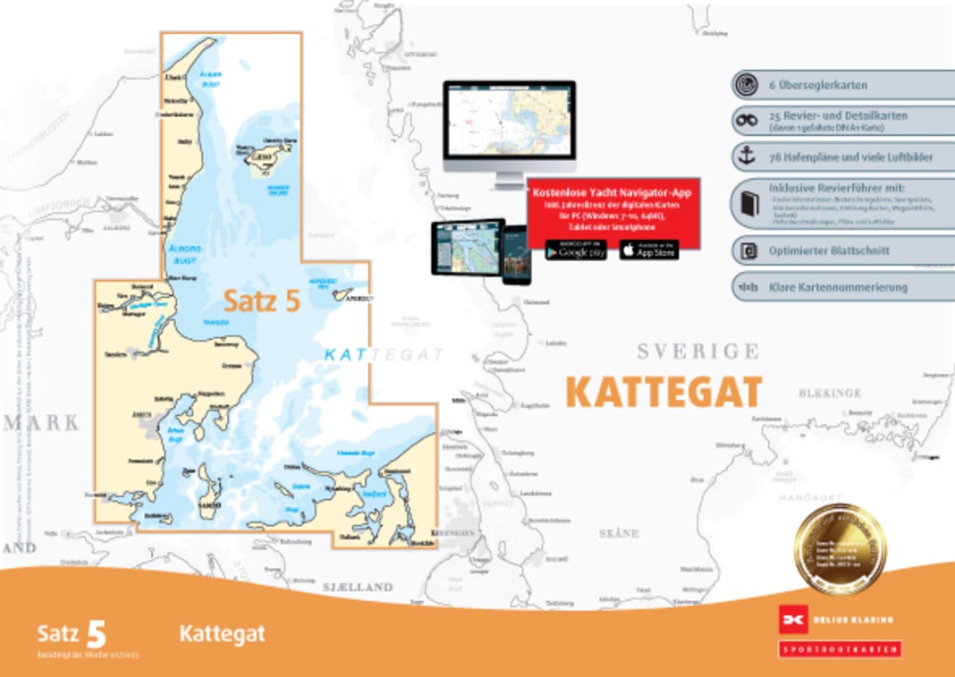 Sportbootkarten Satz 5: Kattegat (Ausgabe 2023)