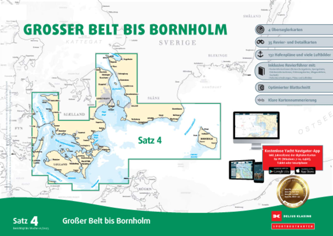 Sportbootkarten Satz 4: Großer Belt bis Bornholm (Ausgabe 2023)