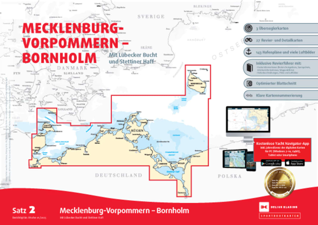 Sportbootkarten Satz 2: Mecklenburg-Vorpommern - Bornholm (Ausgabe 2023)