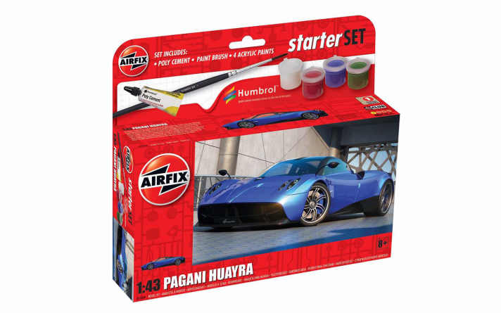 Mit seinen Startersets spendiert Airfix seinen Käufern nicht nur einen Plastikbausatz, sondern legt auch noch vier kleine Farbtöpfe, einen Pinsel und den passenden Klebstoff bei. ]
