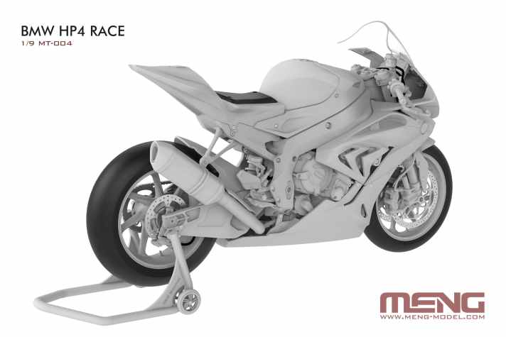 Das Toolingmodel zeigt die detaillierte Bauweise des BMW-Bikes, das im Jahr 2022 auf den Markt kommen soll. Den passenden Ständer liefert Meng dabei serienmäßig mit. ]