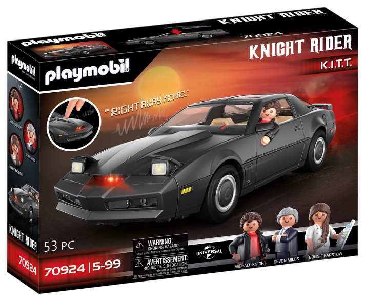 Auch bei den Spezialeffekten hat sich Playmobil nicht lumpen lassen: K.I.T.T. hat einen Drucker unter der Armaturentafel , Sound und Licht sind selbstverständlich mit an Bord ]
