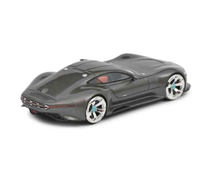 Der Mercedes AMG Vision Gran Turismo zeigt auch als 1:64er ein klassisches Fastback, aber eines ohne die übliche Heckscheibe. Wer will schon nach hinten schauen? ]