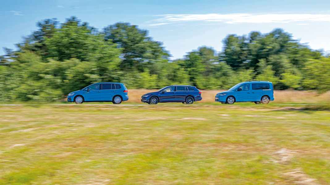 VW Caddy vs. VW Golf Variant vs. VW Touran: Blaumänner aus Niedersachsen