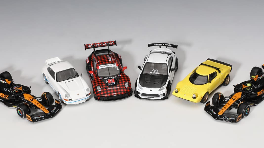 Mini GT setzt auf Porsche, McLaren, Toyota und Lancia in 1:64