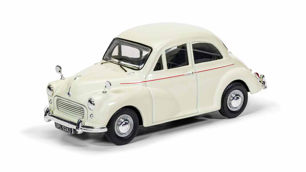 Corgi feiert 75 Jahre Morris Minor in 1:43 in Snowberry White