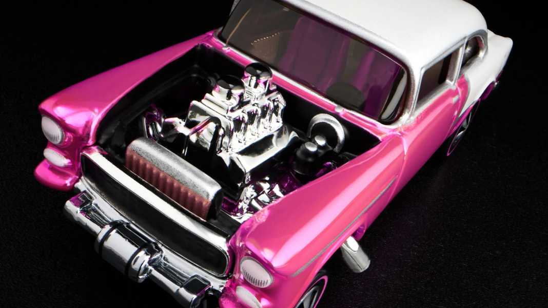 Hot Wheels RLC enthüllt '55 Chevy Bel Air Gasser in Party-Pink als 1:64er