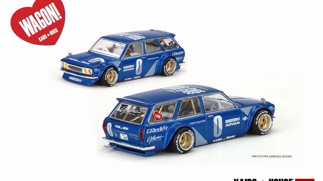 Pamperlaster mal anders: Kaido-House-Datsun 510 kommt von Mini GT in 1:64 auch als heißer Kombi