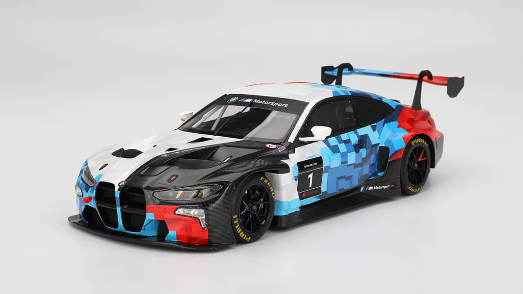 Top Speed bringt in 1:18 den schrillbunten BMW M4 GT3 Evo