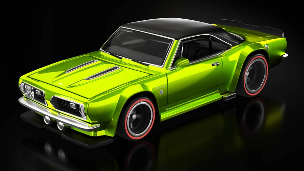 Der giftgrüne Plymouth Barracuda von Hot Wheels blendet jeden 1:64-Fan!