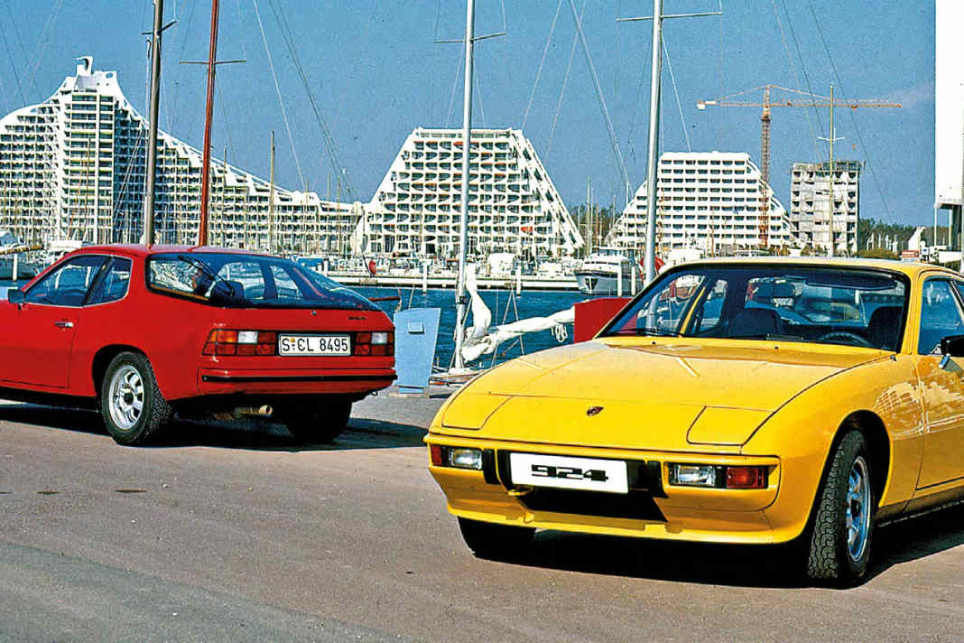 Der 1976 gestartete 924 mit Transaxle-Antrieb wird in Auftragsarbeit bei der „Audi NSU Auto Union AG“ in Neckarsulm montiert