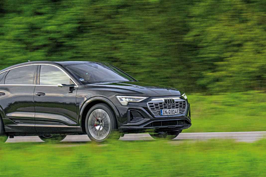 Wie ein T-Rex ist der Q8 Sportback E-Tron zwar groß und schwer, aber dennoch sehr behände