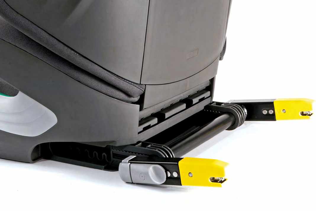 Stand der Technik: gekoppelte, schwenkbare Rastarme mit den Isofix-Konnektoren