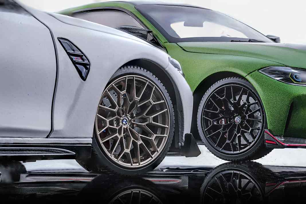 Der furiose 550-PSMotor steckt in beiden 1:18-Modellen, die Minichamps von M3 CSL und M4 CS in 1:18 entwickelt hat – mit brachialer Detailverliebheit