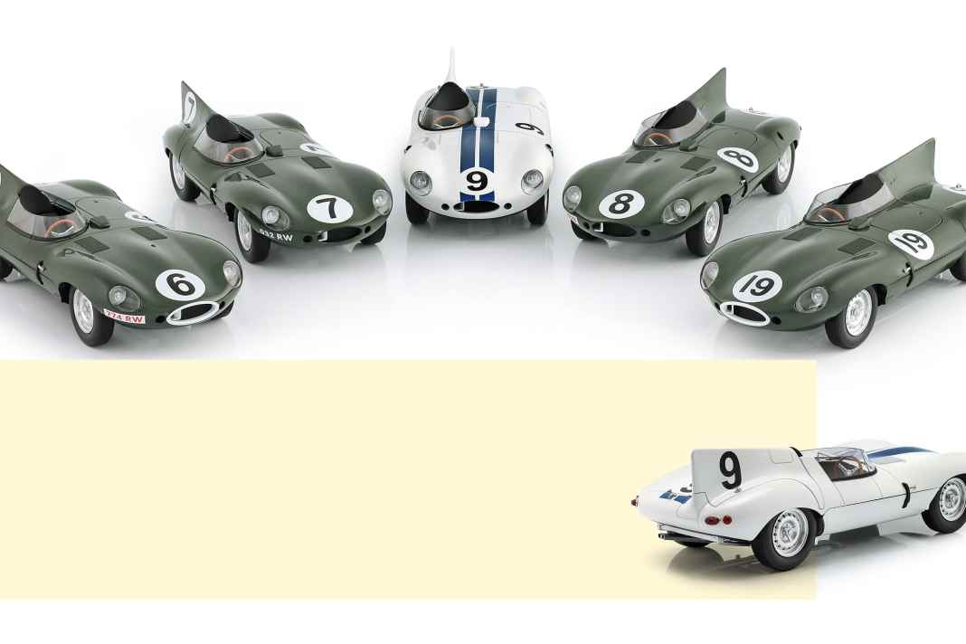 Alle Jaguar D-Type, die CMR in 1:18 mit geschlossener Die- Cast-Karosserie bringt, fuhren im Original 1955 in der Sportwagenweltmeisterschaft