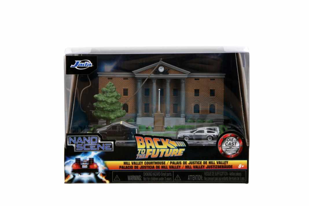 Hollywoodreif sind bei Jada Toys auch immer die Verpackungen. Da macht das Diorama aus "Zurück in die Zukunft" keine Ausnahme. ] Foto: Jada Toys