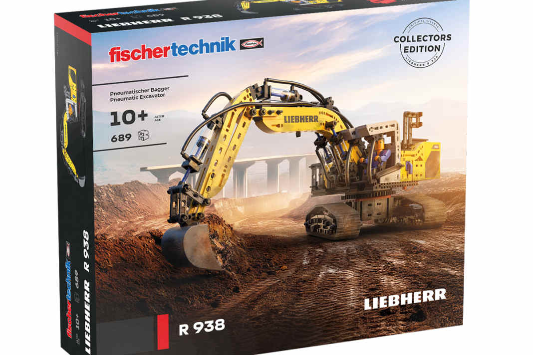 Fischertechnik bleibt sich treu: Die Modelle der Firma zeichnen sich durch ausgetüftelte Finessen aus. So auch der Liebherr-Bagger. ] Foto: Fischertechnik