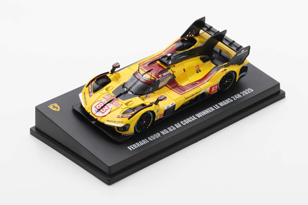 Selbstverständlich wird Looksmart auch den Le-Mans-Siegerwagen von 2025, die gelbe Startnummer 83 von AF Corse in 1:64 verkleinern ] Foto: Looksmart
