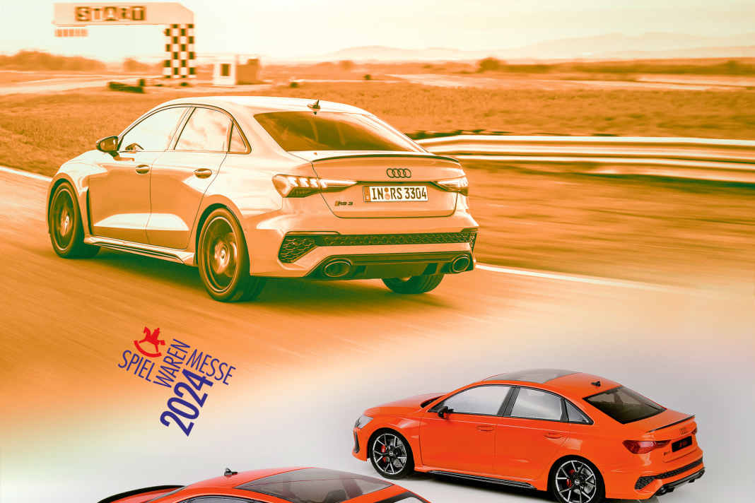 Von wegen „Limousinen sind immer biederbrav“. Der Audi RS3 und das passende 1:18- Modell von MCG aus Zinkdruckguss beweisen sehr überzeugend das Gegenteil dieser These