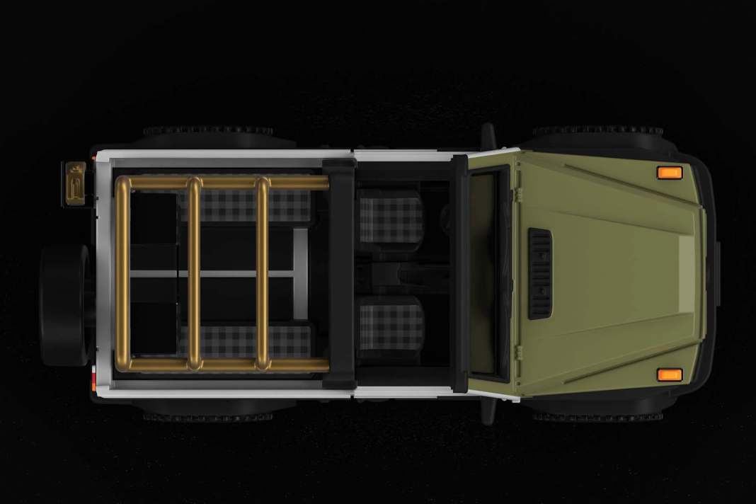 Dank abnehmbarem Hardtop lässt sich das vom Modelabel Moncler inspirierte 1:64-Interieur der G-Klasse in allen Feinheiten bewundern ] Foto: Werk